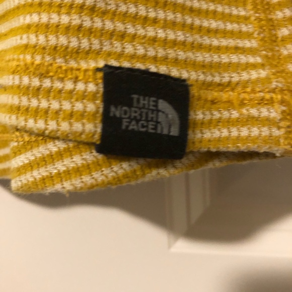 The North Face Mustard Long Sleeve Striped Tee with Button Detail Women’s M - Picture 2 of 8